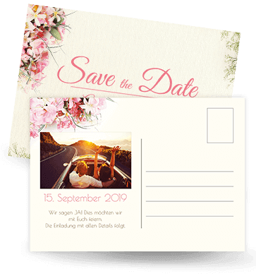 Save the Date Postkarten gestalten