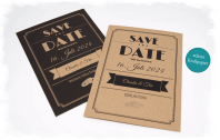 Save the Date Karte Kraftpapier