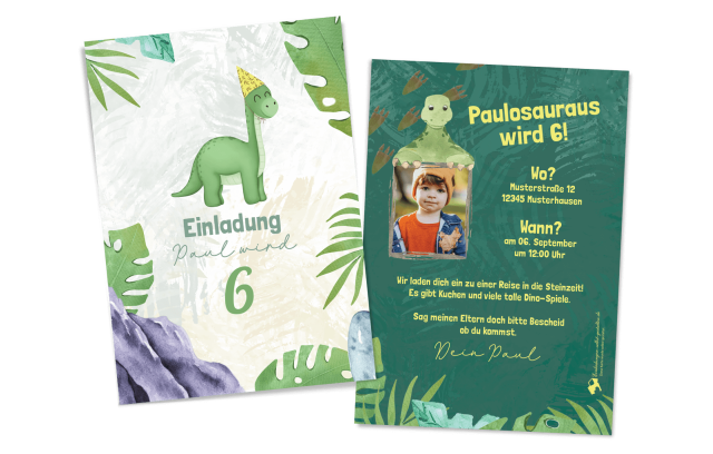 Dinosaurier Einladung zum Kindergeburtstag