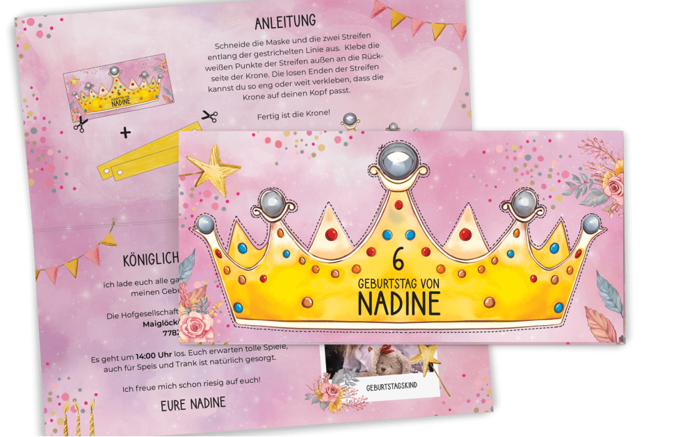 Einladungskarte Prinzessinnenkrone