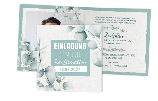 Einladung zur Konfirmation - Eukalyptus