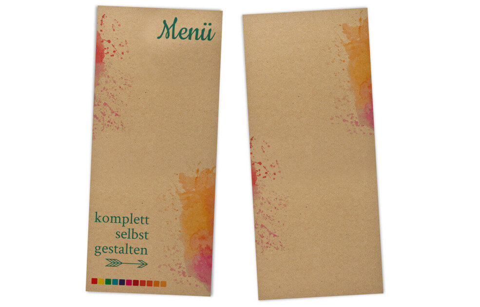Menükarten Kraftpapier selbst gestalten