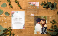 Acrylglas Hochzeitskarte – Lovely Pastel Flowers
