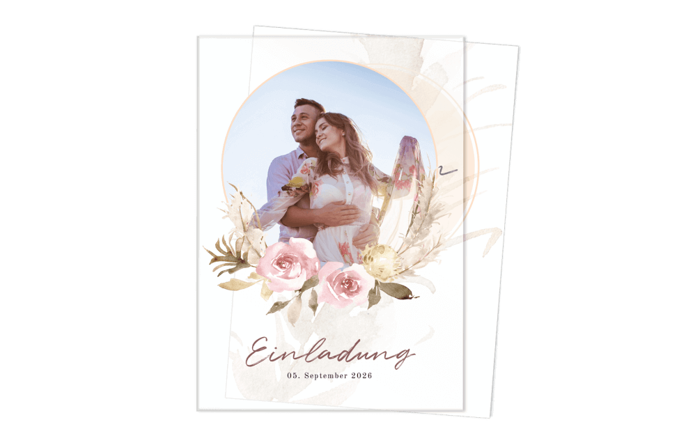 Acryl Hochzeitskarte – Modern-Boho