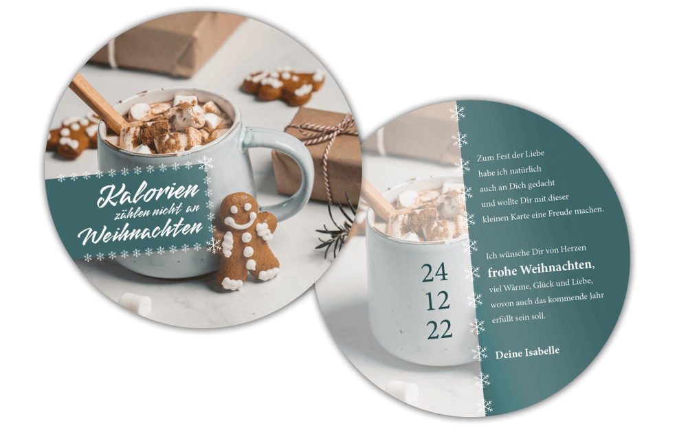 Weihnachts-Bierdeckel – Weihnachtskalorien