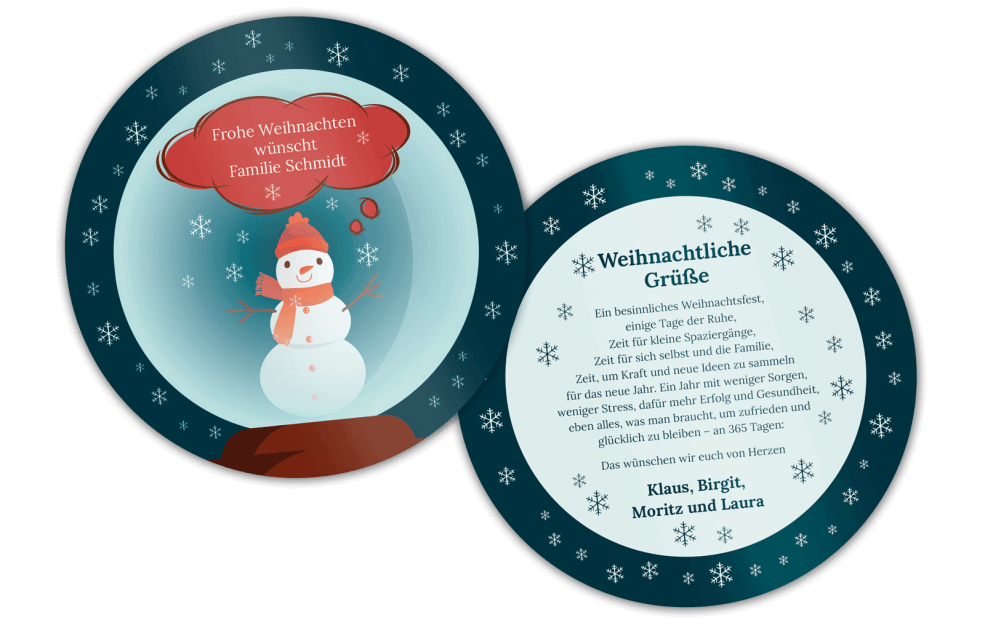 Weihnachts-Bierdeckel – weihnachtlicher Familiengruss