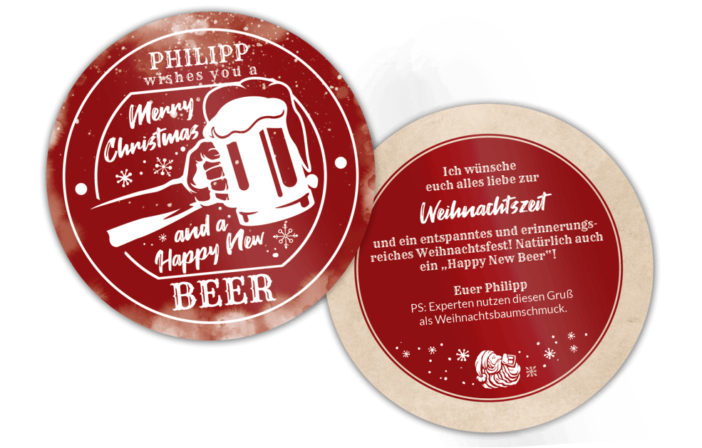 Weihnachts-Bierdeckel – Happy New Beer