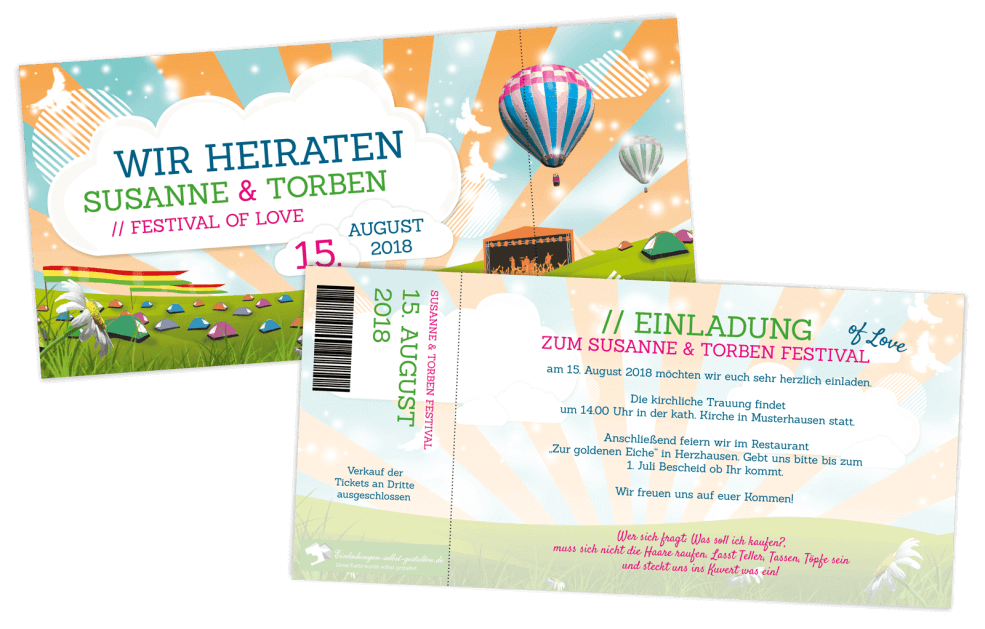 Einladung Ticket - Festival