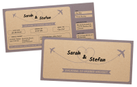 Vintage-Flugticket auf Kraftpapier