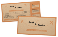 Vintage-Flugticket auf Kraftpapier