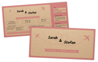 Vintage-Flugticket auf Kraftpapier