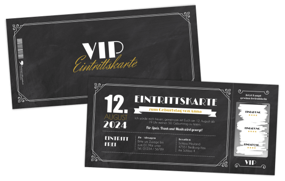 VIP-Einladungskarten mit Rubbellos