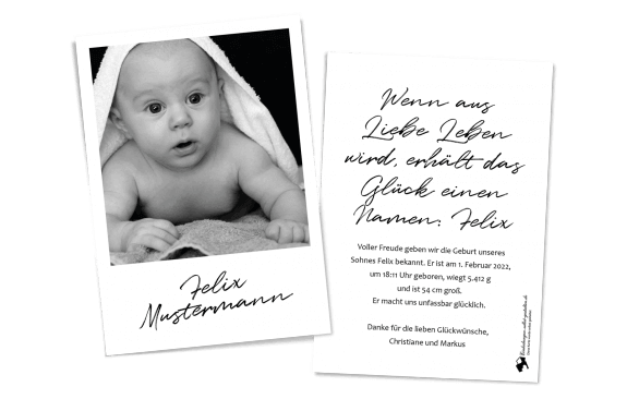 Autogramm Geburtskarte