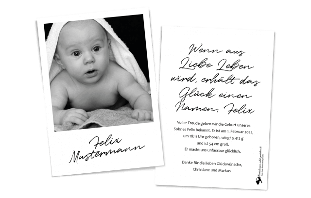 Karten zur Geburt Besondere Geburtskarten &amp; Formate