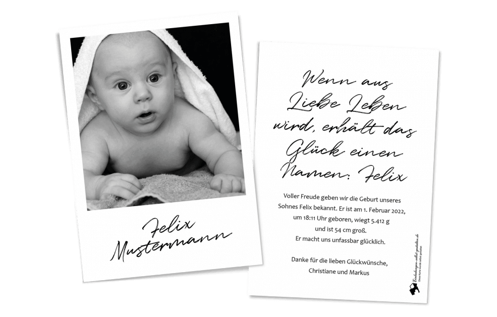 Autogramm Geburtskarte