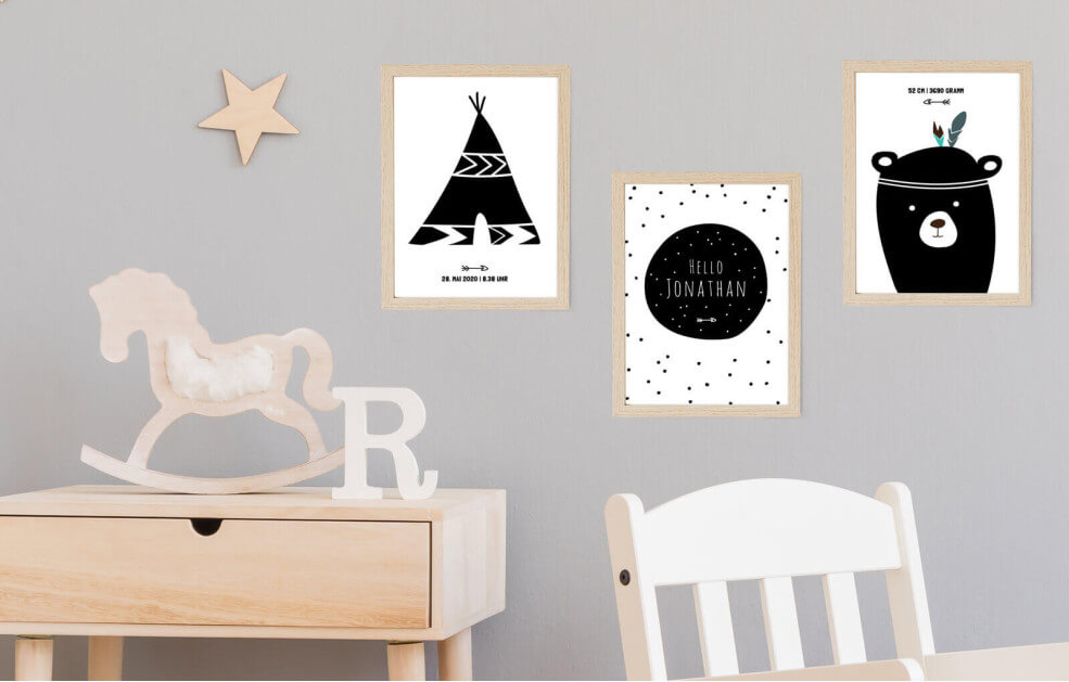 Indie – Geburtsposter-Set