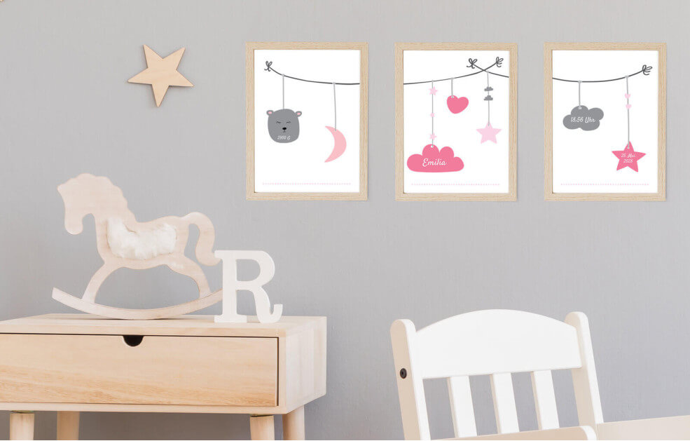 Babyschnur – Geburtsposter-Set