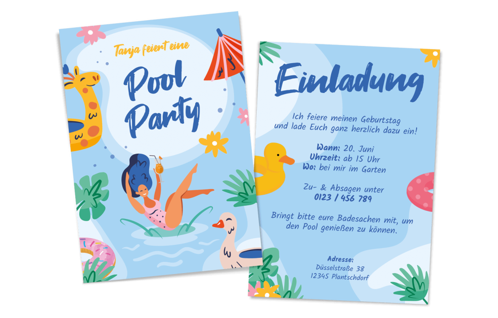 Einladung zur Pool-Party 