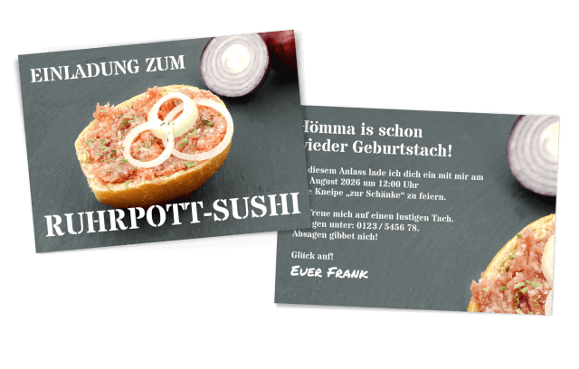 Ruhrpott-Geburtstagskarte "Rurhpott-Sushi"