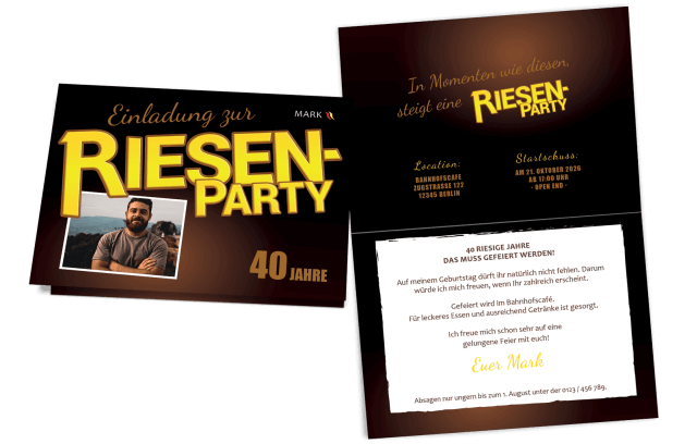 Riesenparty - Geburtstagseinladung