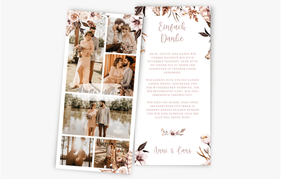 Dankeskarte - Boho-Hochzeit