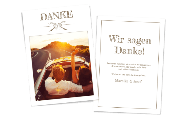 Danksagung Hochzeitszeitung