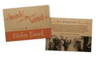 Dankeskarte „knock on wood“ auf Kraftpapier