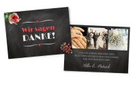 Danksagungskarte „Schiefer“ mit Vintage-Blumen