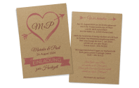 Einladung auf Kraftpapier „Amor“