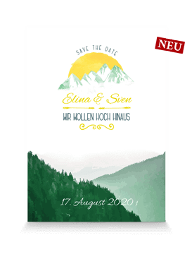 Save the Date Karte Berge