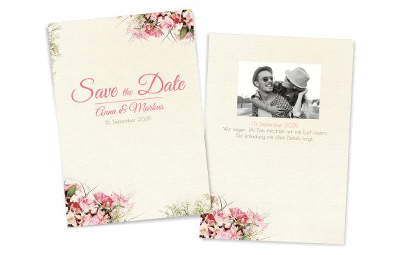 Save the Date Karte Vintage-Blumen