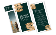 3-Fach-Hochzeitskarte Tropical Gold