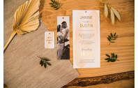 3-Fach-Hochzeitskarte - Beige Watercolor