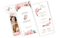 Lovely Pastel Flowers 3-Fach-Hochzeitskarte
