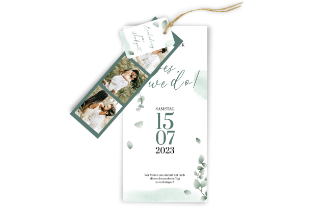 3-Fach-Hochzeitskarte – Green Love 