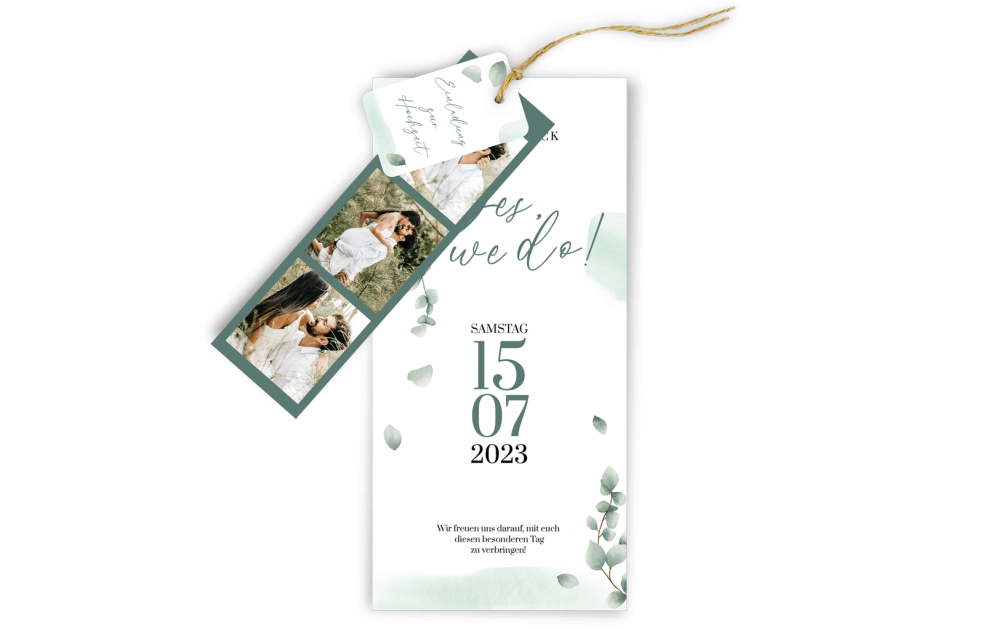 3-Fach-Hochzeitskarte – Green Love 