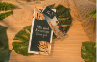 3-Fach-Hochzeitskarte Tropical Gold