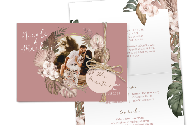 Hochzeitseinladung – TropiBoho