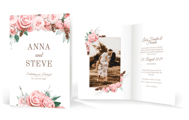  Hochzeitskarte – Lovely Pastel Flowers