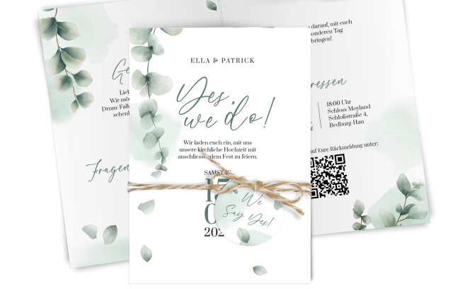 Hochzeitseinladung - Green Love
