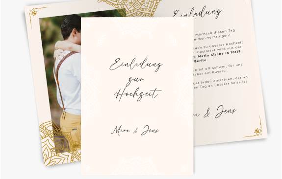 Einladungskarte mit elegantem Mandala