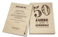 Geburtstagseinladung aus Holz
