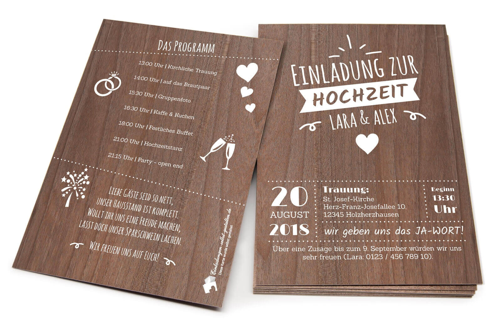Vintage Holz Hochzeitseinladung Ab 2 80