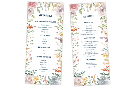 Menükarte florale Umrandung
