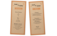 Menükarte auf Kraftpapier - Vintage-Flugticket