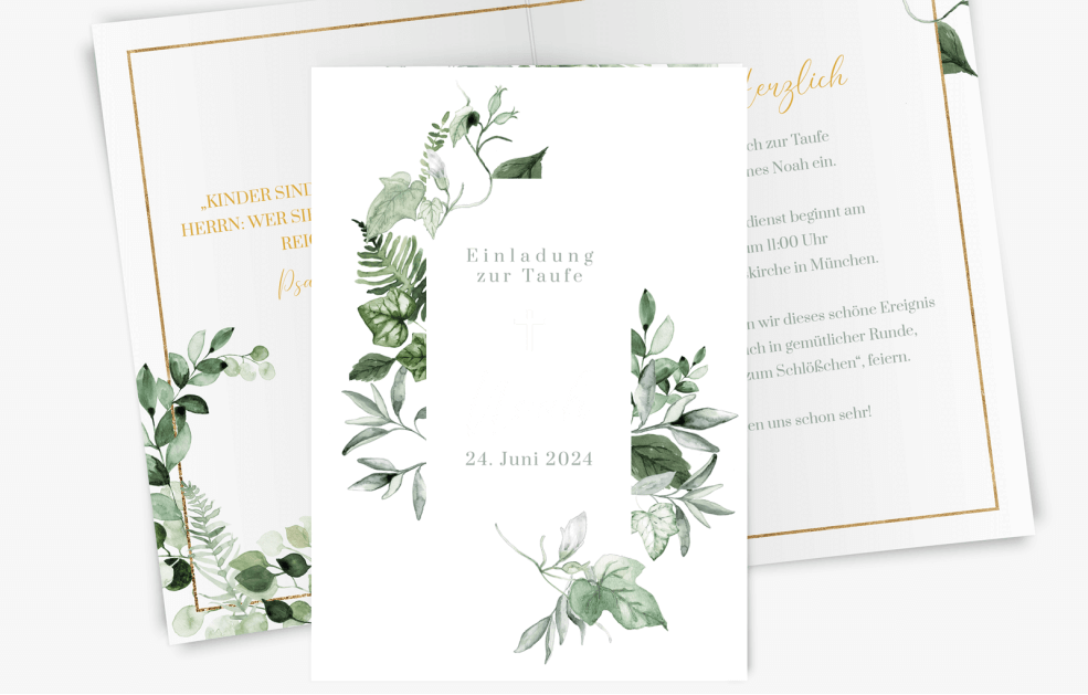 Botanical Taufkarte