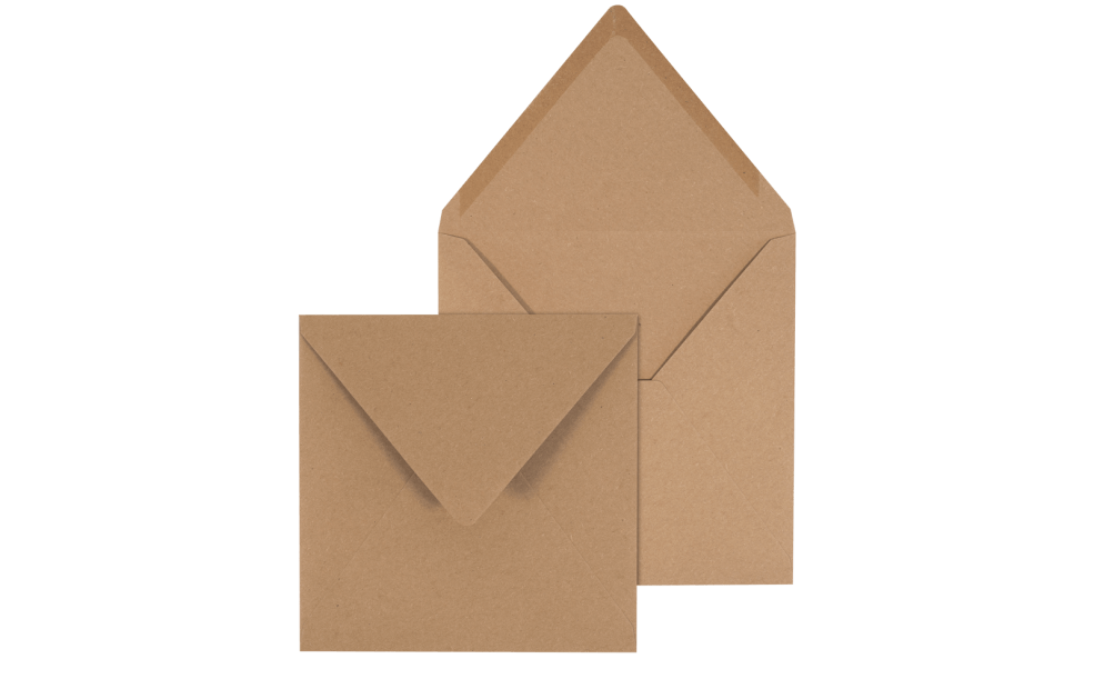 Briefumschlag Kraftpappe Quadratisch - für Einladungskarten