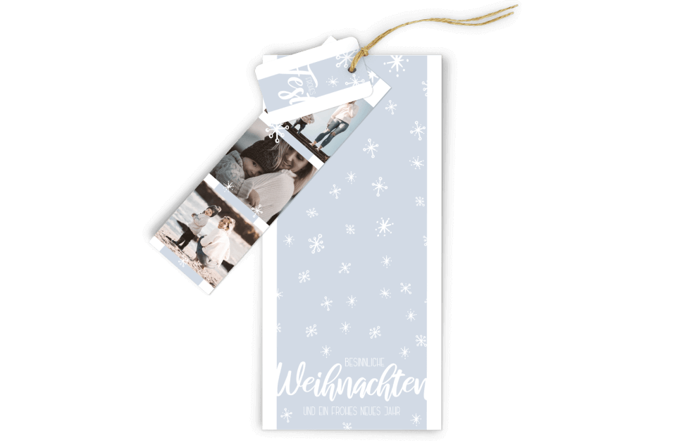 3-Fach-Weihnachtskarte Schneeflocken