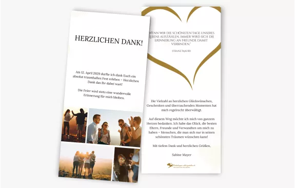 Dankeskarte Herzensgrüße Dankeskarte Herzensgrüße