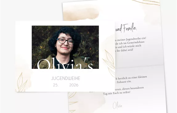 Einladung zur Jugendweihe "Soft Color"